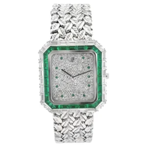 Beyond Superclones Rare 18K White Gold Diamond Emerald 30 mm