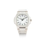 Beyond Super clone Nautilus 18K White Gold Sapphire 34 mm