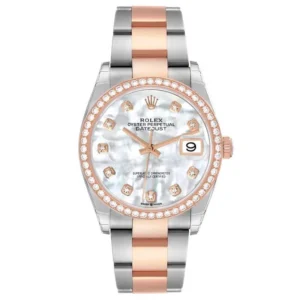 Beyond Super Clone Datejust Rose Gold Steel Diamond 36 mm