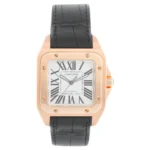 Beyond Super Clone Santos 18K Rose Gold Leather 29 mm Watch
