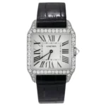 Beyond Superclone Santos 18K White Gold Leather 29 mm Watch