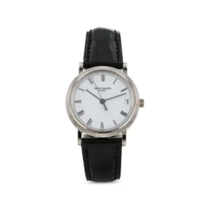 Beyond Superclone Calatrava White Gold Leather 33 mm