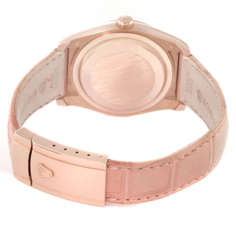 Beyond Superclones Datejust Rose Gold Diamond 36 mm Leather - Image 4
