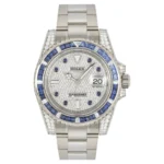 Beyond Superclones Submariner 18K White Gold Blue Sapphire Bezel 40 mm