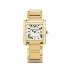 Beyond Super Clone Tank 18K Yellow Gold Diamond 28 mm Watch