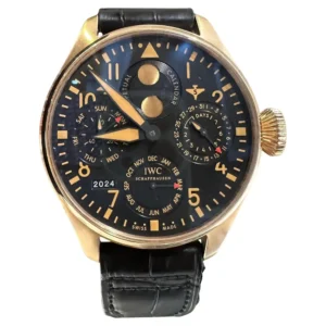 Beyond Superclones Pilot 18K Rose Gold Leather 46mm Watch