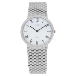 Beyond Super Clone Calatrava White Gold Quartz 33 mm