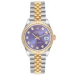 Beyond Superclone Date Just Gold Steel Diamond Watch