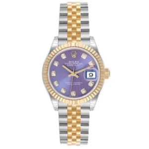 Beyond Superclone Date Just Gold Steel Diamond Watch