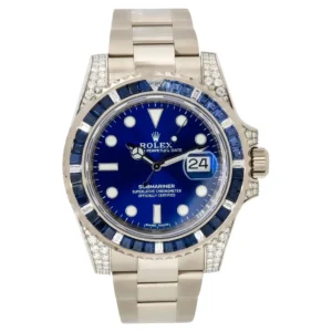 Beyond Super Clone Submariner 18K White Gold Diamond Sapphire 40 mm
